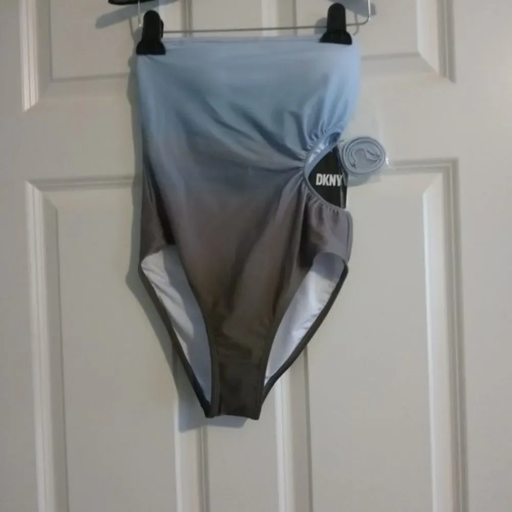 NWT DKNY Ombre Blue Strapless One Piece Swimsuit - Picture 13 of 14